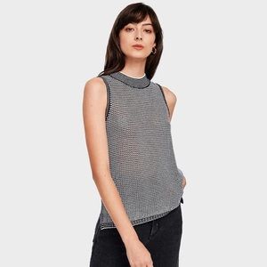 White + Warren Black and White Tank Top